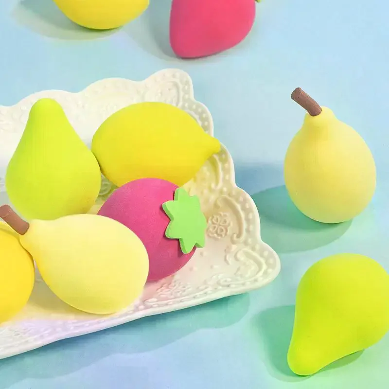 4Pcs/box Makeup Sponge Set Cute Fruit Cosmetic Puff For Foundation Cream Concealer Powder Face Make Up Beauty Tools Pear