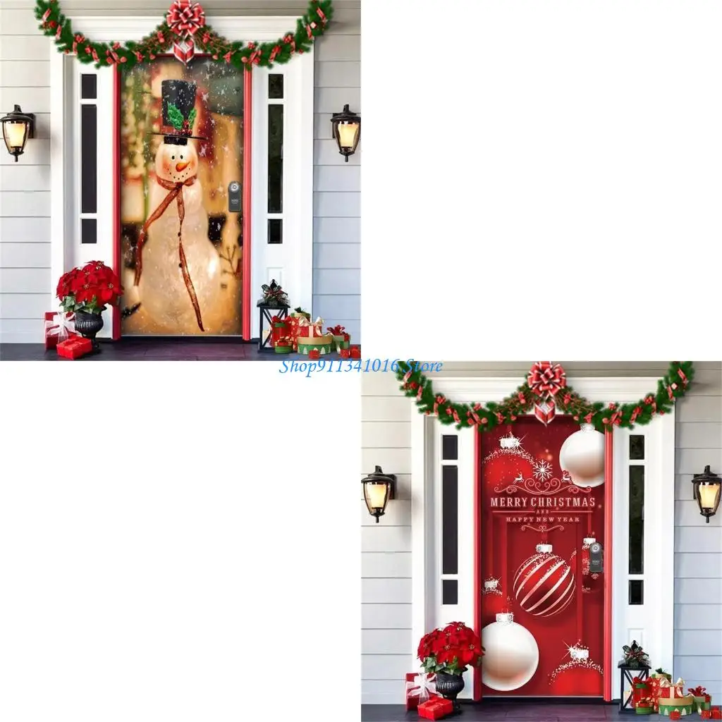  Festival Polyester Door Tapestry Quick Installation Design Christmas Indoor Outdoors Decors