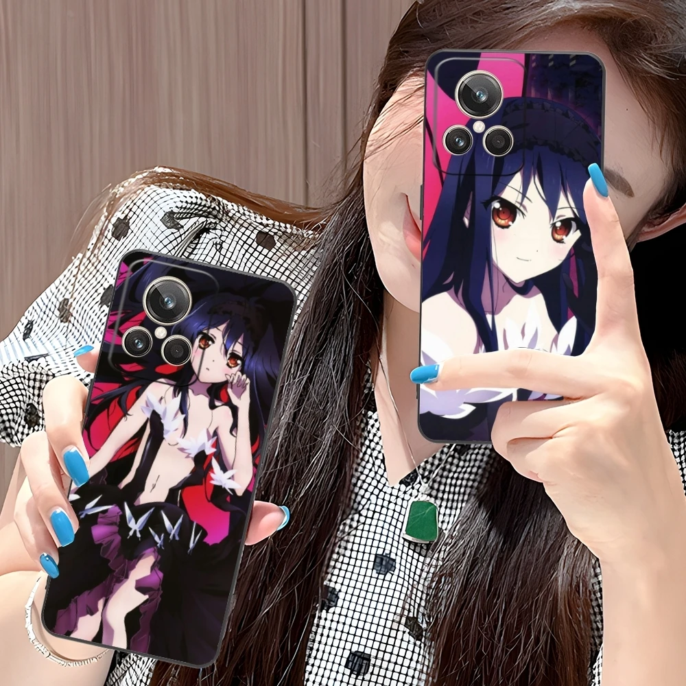 Accel World Kuroyukihime Mobile Cell Phone Case for Realme GT 2 9i 8i 7i Pro X50 X2 C35 C21 C20 C11 C3 Black Phone Cover Shell