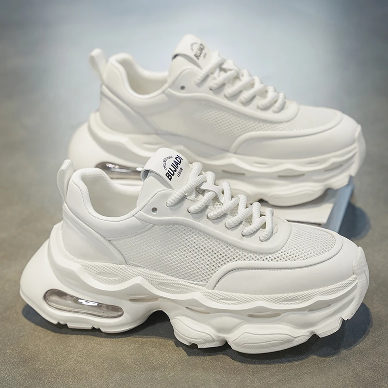 

Новый дизайн, повседневные кроссовки на массивной подошве, мужская обувь, мужская Белая обувь, дышащая легкая мужская обувь, мужская обувь