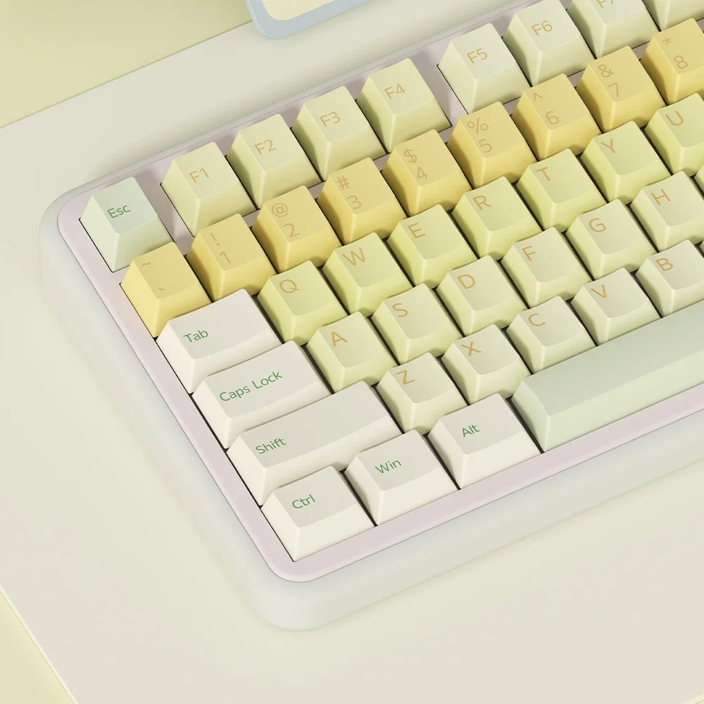 Matcha cheese yellow keycap PBT five-sided sublimation original factory, suitable for 68 75 87 98 mechanical keyboard