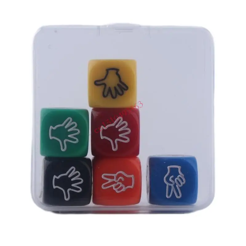 

6Pcs Party Sieves Finger Guessing Game Dices Acrylic Entertainment Game Props 448C