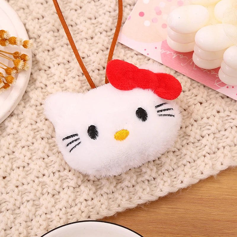 1PCS Sanrio Cartoon Hello Kitty Cat Plush Doll Anti-lost Mark Luggage Tag Name Sticker Pendant Charm Bag Decor