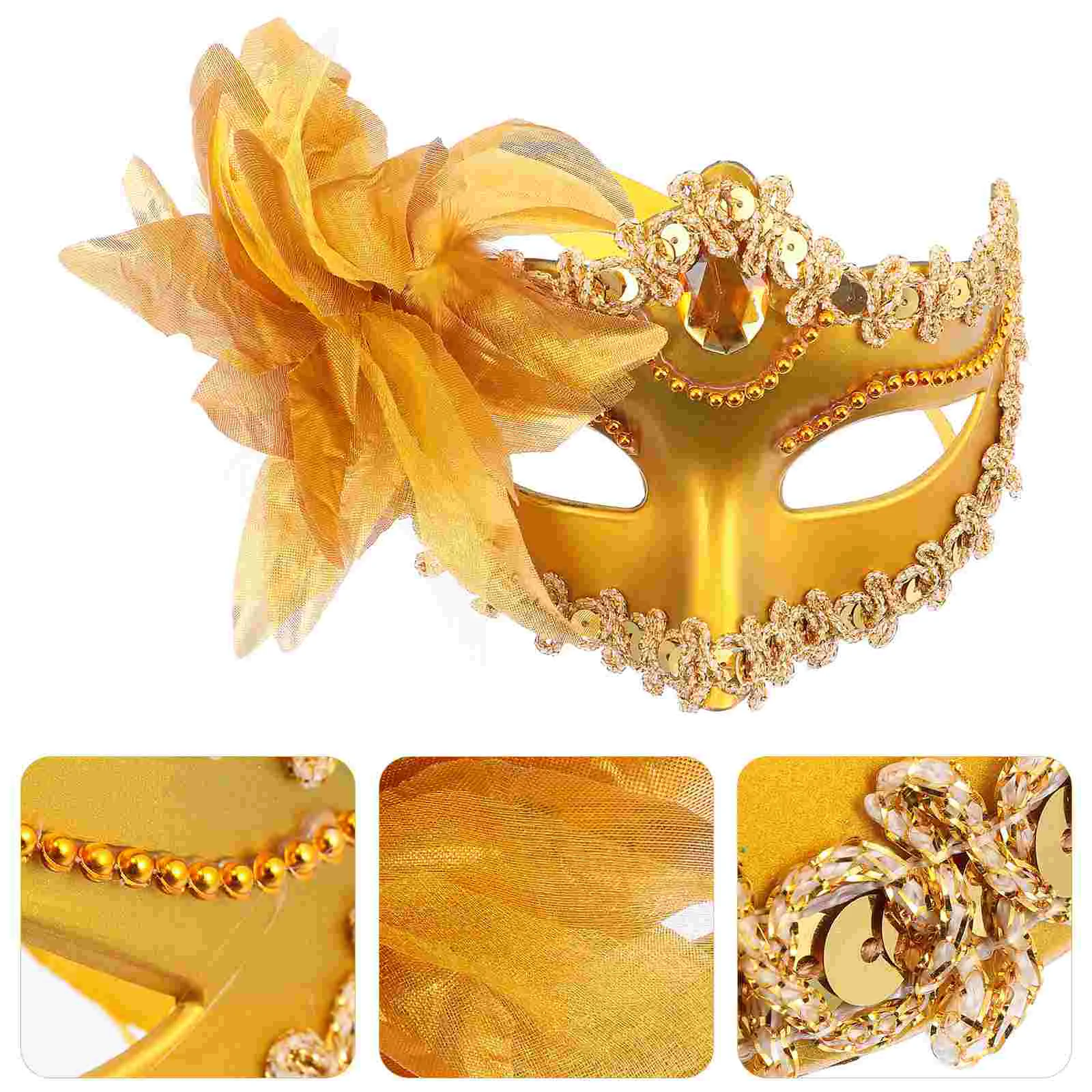 2 Pcs Lily Mask Flower Face Cosplay Decorative Half Princess Masquerade Plastic Cloth For Ball