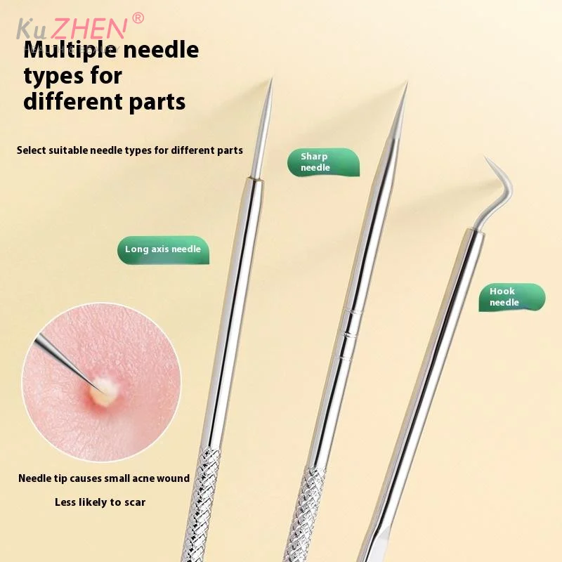 5/7/8Pc Steel Ultra-fine Cell Pimples Blackhead Clip Tweezers Beauty Face Health Salon Special Blackhead Remover Acne NeedleTool