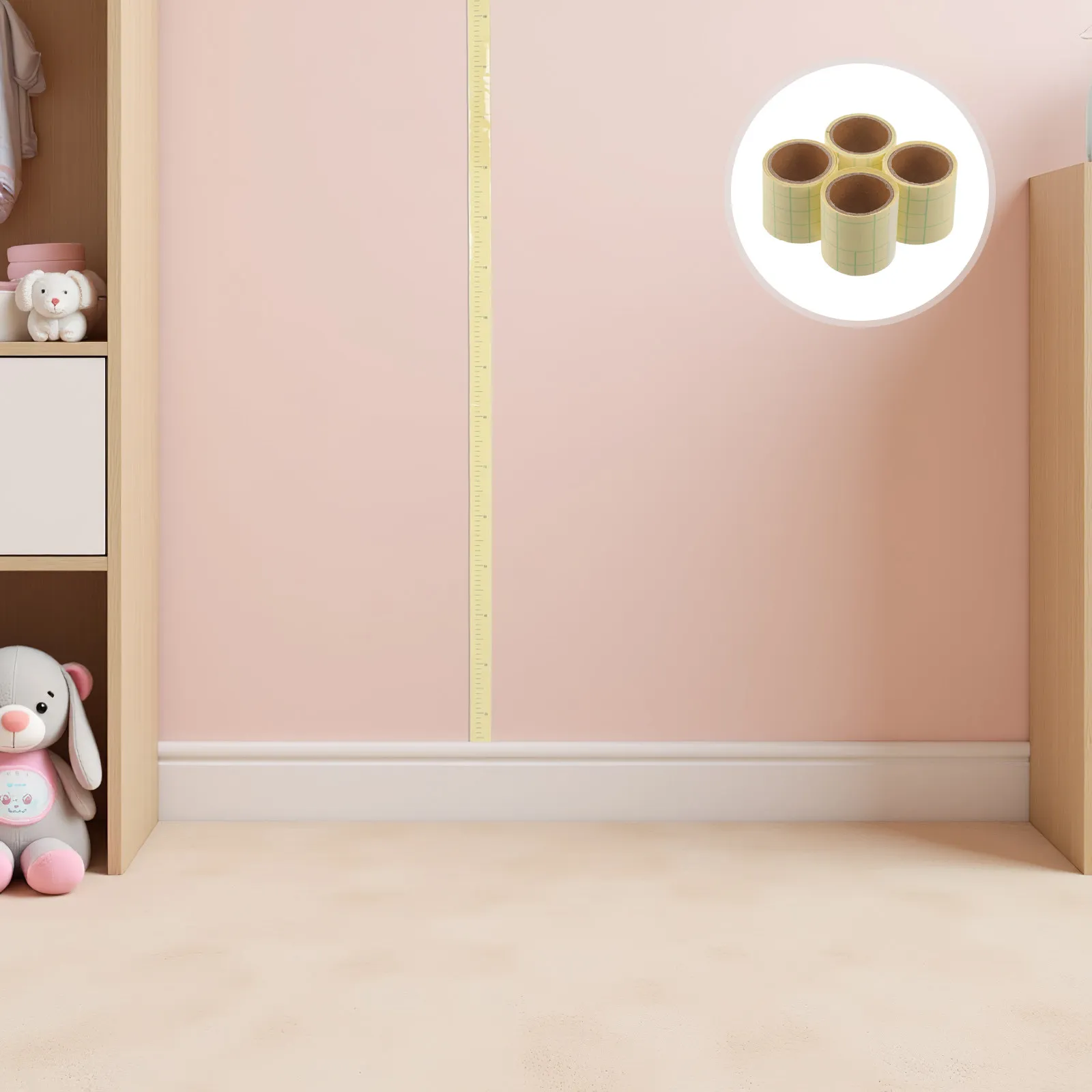 4Pcs Children Height Chart Growth Chart Decal Modern Minimalist Removable Waterproof Nursery Kids Height Wall Sticker Measuring