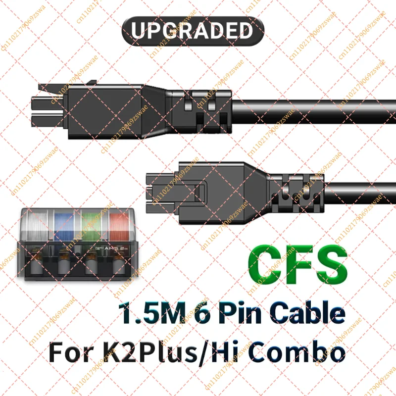 for Creality CFS 6-Pin Extension Cable, 1M/2M Bus Wire Replacement for K2 Plus & Hi Combo 3D Printer Parts