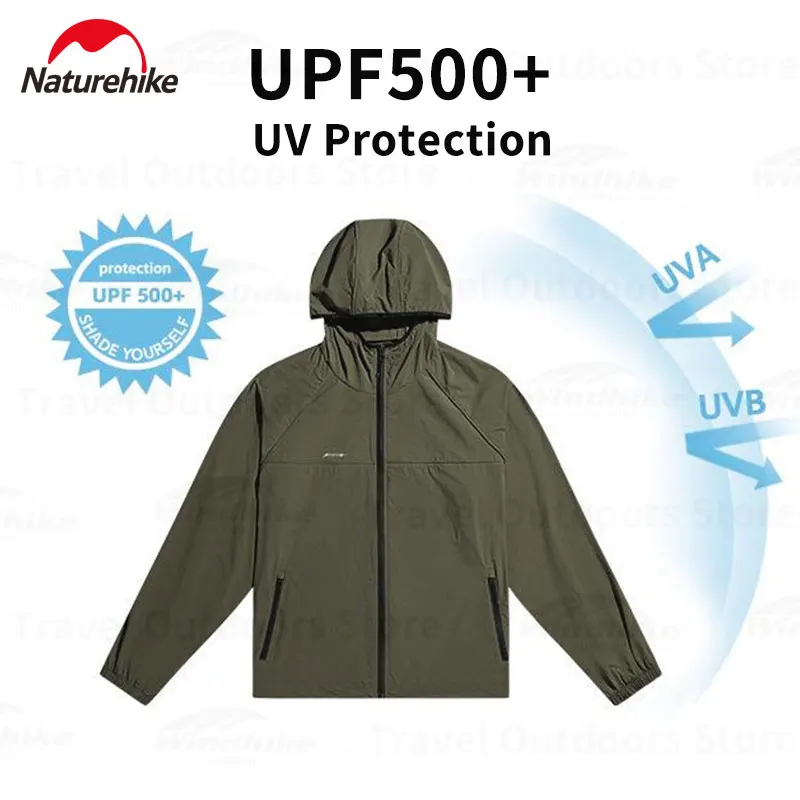 Naturehike Outdoor Light Jacket UV Protection UPF500+ Wind Breaker Retro Windbreaker Golf Spring Jacket Hood Windbreak Cycling