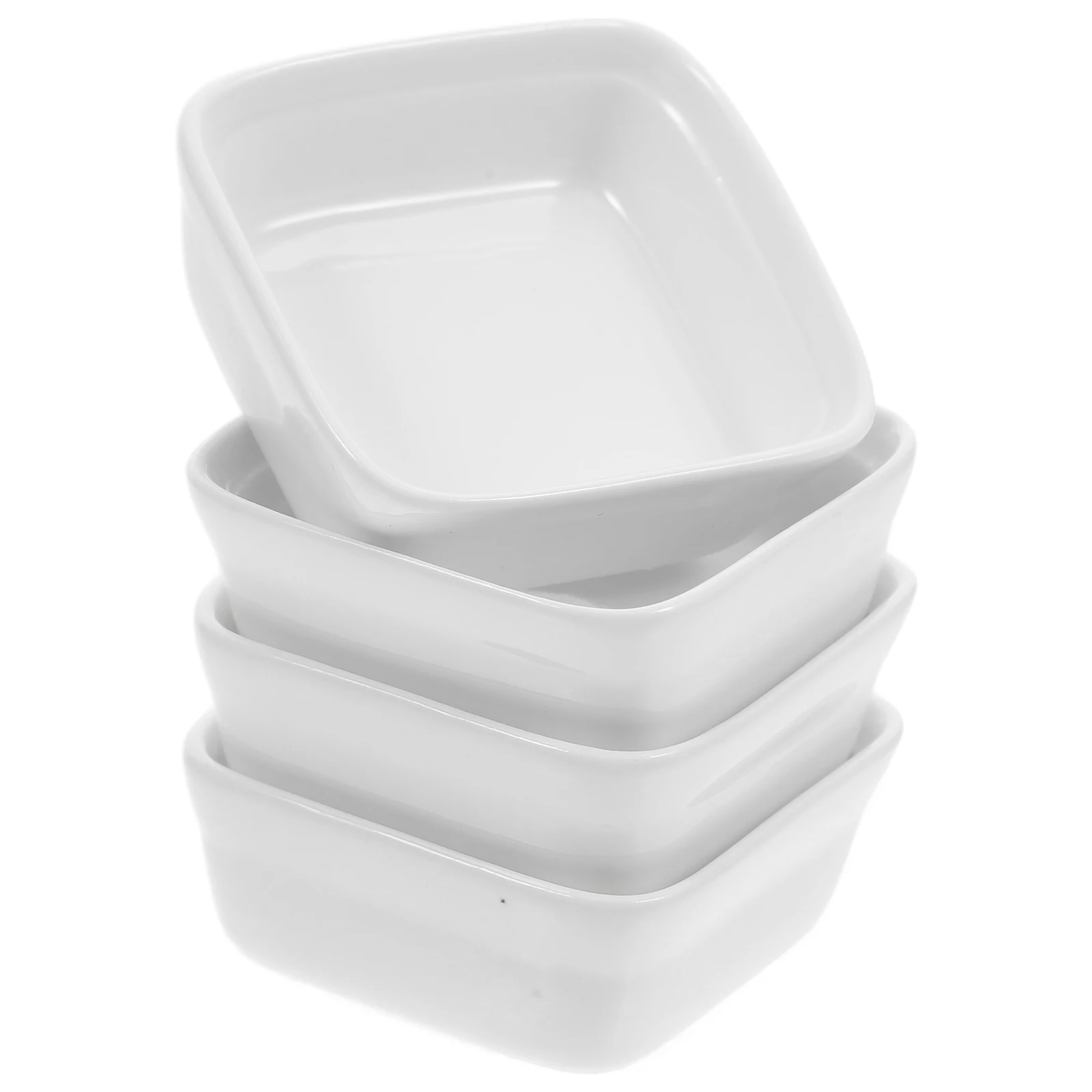 

4Pcs Ceramic Sauce Dishes Square Mini Dipping Bowls Set for Sushi Appetizers Condiments Serving Dish Heat Resistant Elegant