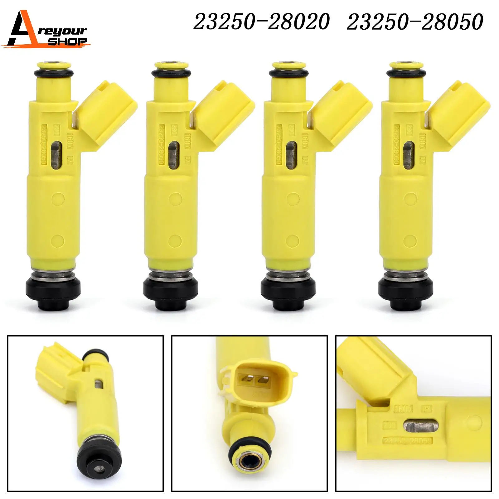 Areyourshop 4Pcs Genuine Fuel Injectors For Rav4 2.0L  2001-2003 New 23250-28050 23250-28020 Car Auto Parts