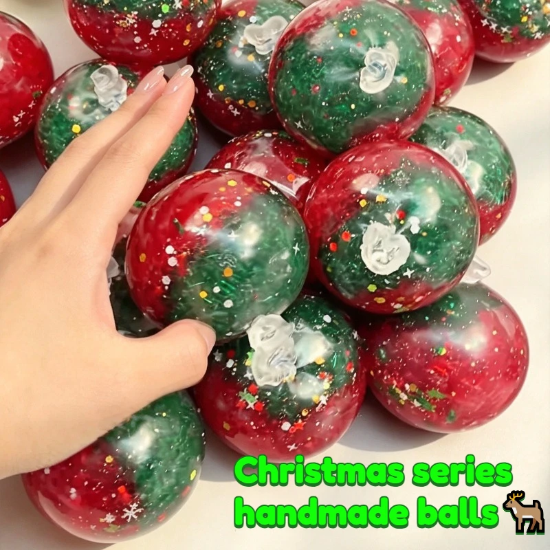 Christmas Squishy Handmade Ball Crispy Squishy Ball Cracking Wax Crunchy Shatter Stress Ball ASMR Anti Stress Relief Fidget Toys image 2
