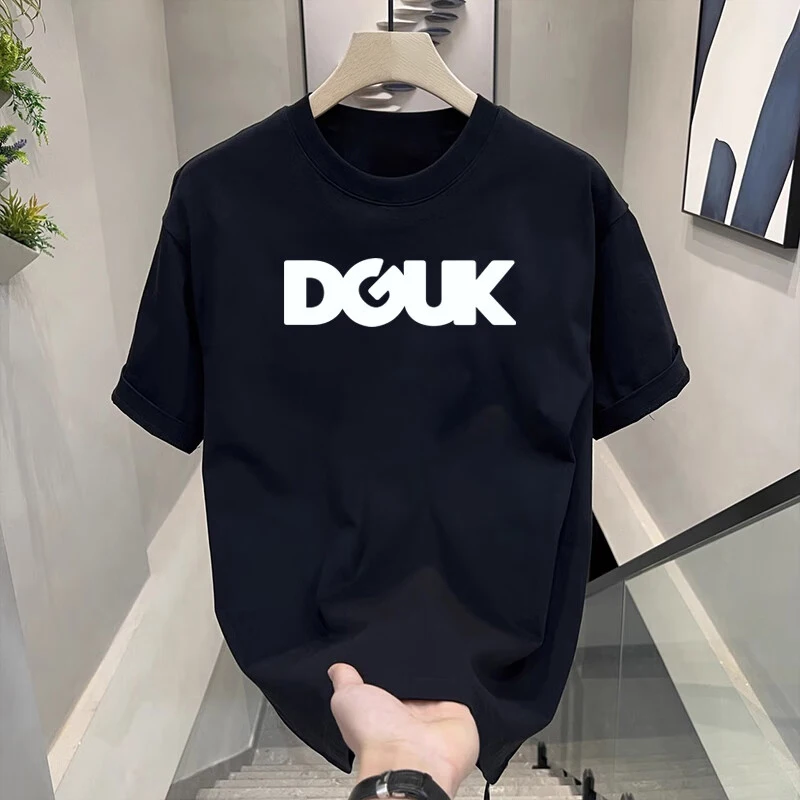 

American trend cotton short-sleeved T-shirt mens casual couples round neck versatile popular T-shirt