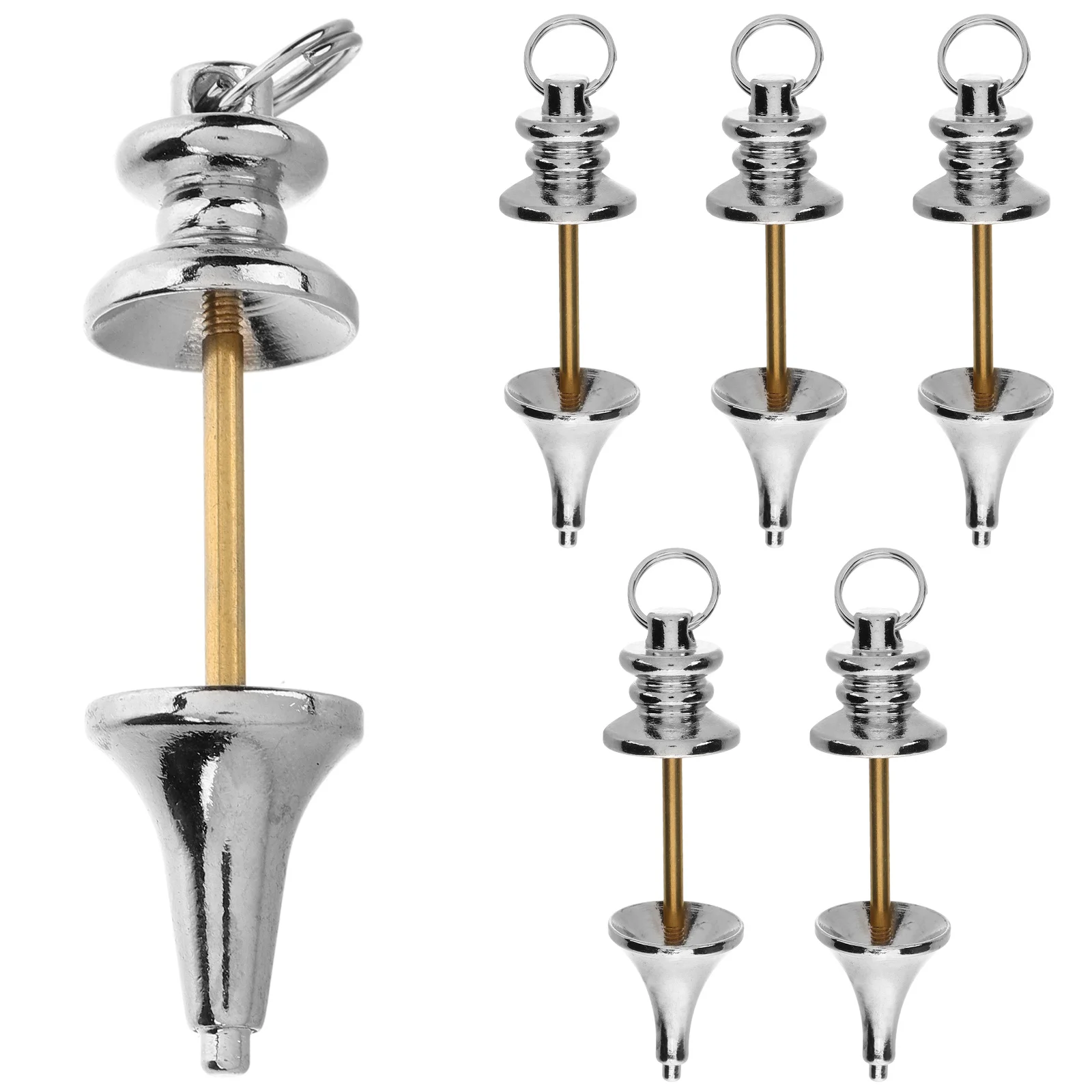 

6Pcs Copper Pendulum Necklace Kit - Healing Crystal for Scrying Divination Feng Shui Ornament Hanging Chain Decorative