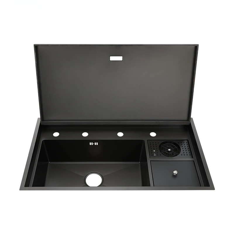 

Dishwasher Hidden sink Stainless steel large single tank with cover plate and cup washer