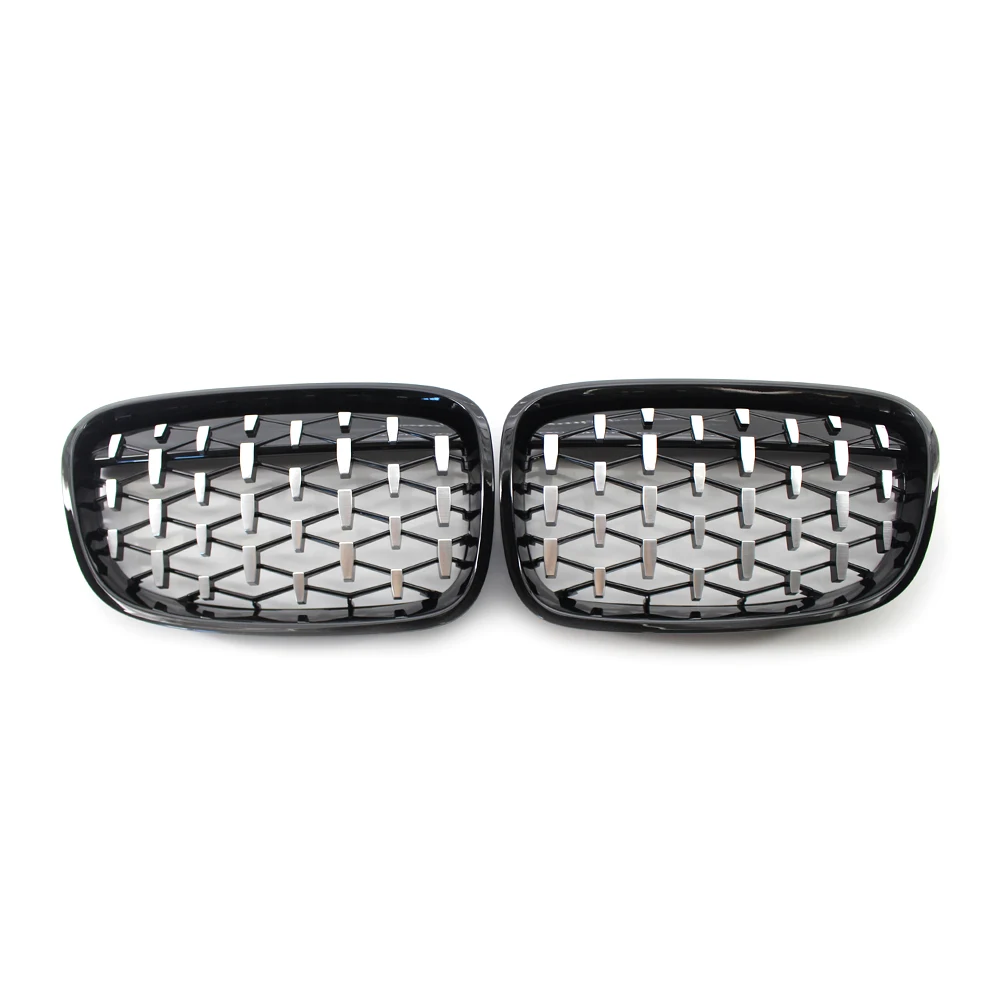 New Diamond Style Car ABS Front Kidney Grill Radiator Grille 2Pcs For BMW 1 Series F20 F21 118i 120i 125i 2011 2012 2013 2014