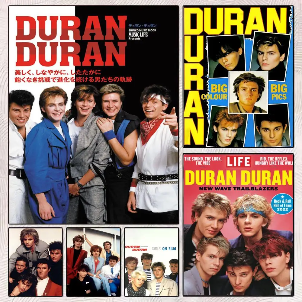80s D-Duran Duran Band Poster HD Art Mural Wallart Poster Waterproof Vintage Print Decor for Home Decoration DIY Durable