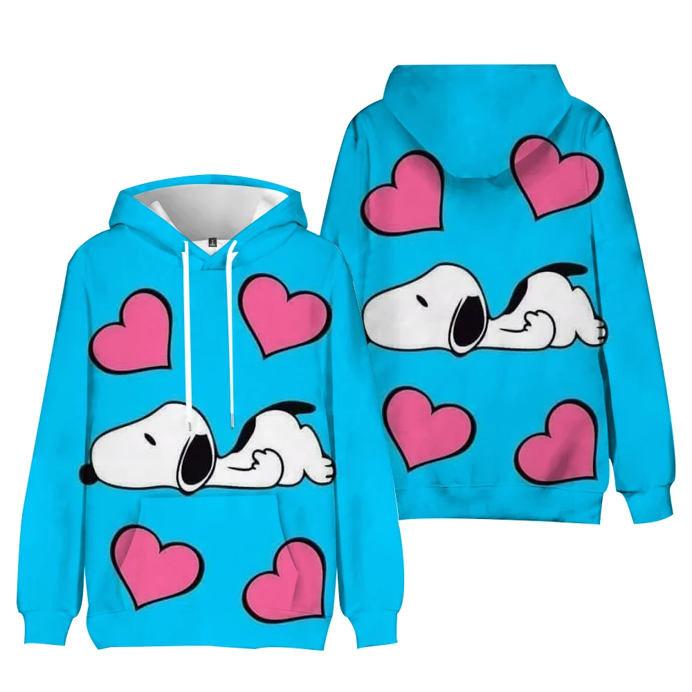 Streetwear Hoodies Snoopy Printed Women Sweatshirt Autumn Winter Long Sleeve Harajuku Pullovers Hooded Sweater sudadera