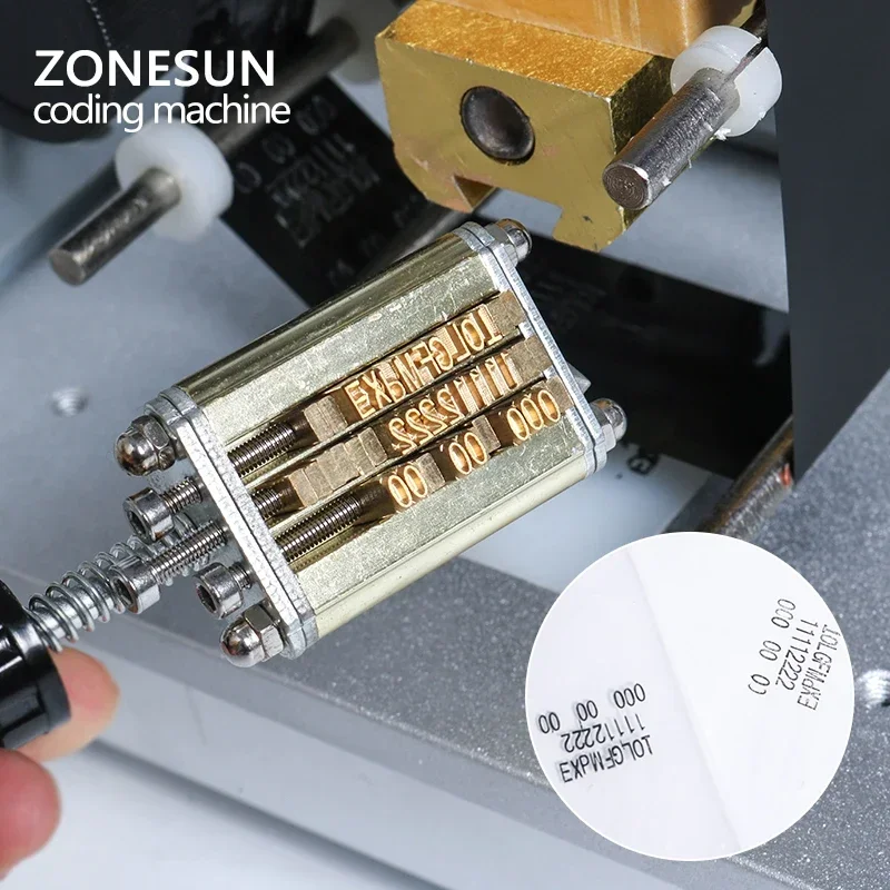 ZONESUN-impresora de códigos de cinta de sello caliente eléctrica semiautomática, codificador de cinta HP-241B, cinta de Color, máquina de impresión