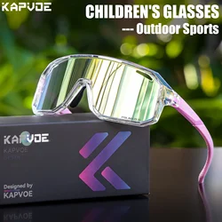 Kapvoe Photochromic Sports Glasses Cycling Glasses Children Polarized for Skating Kids UV400 Boys Girls Fashion Bike Sunglasses