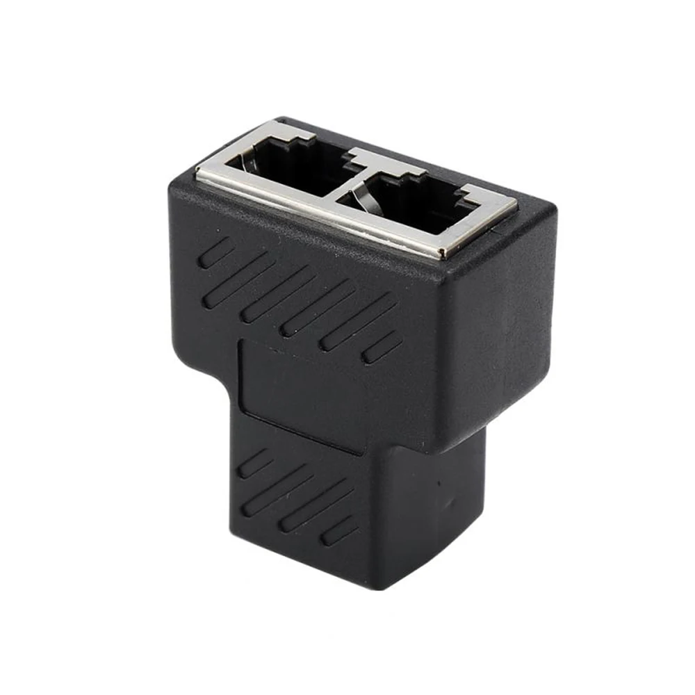 LAN fêmea 1 a 2 maneiras extensor rede conector acoplador adaptadores RJ45 divisor