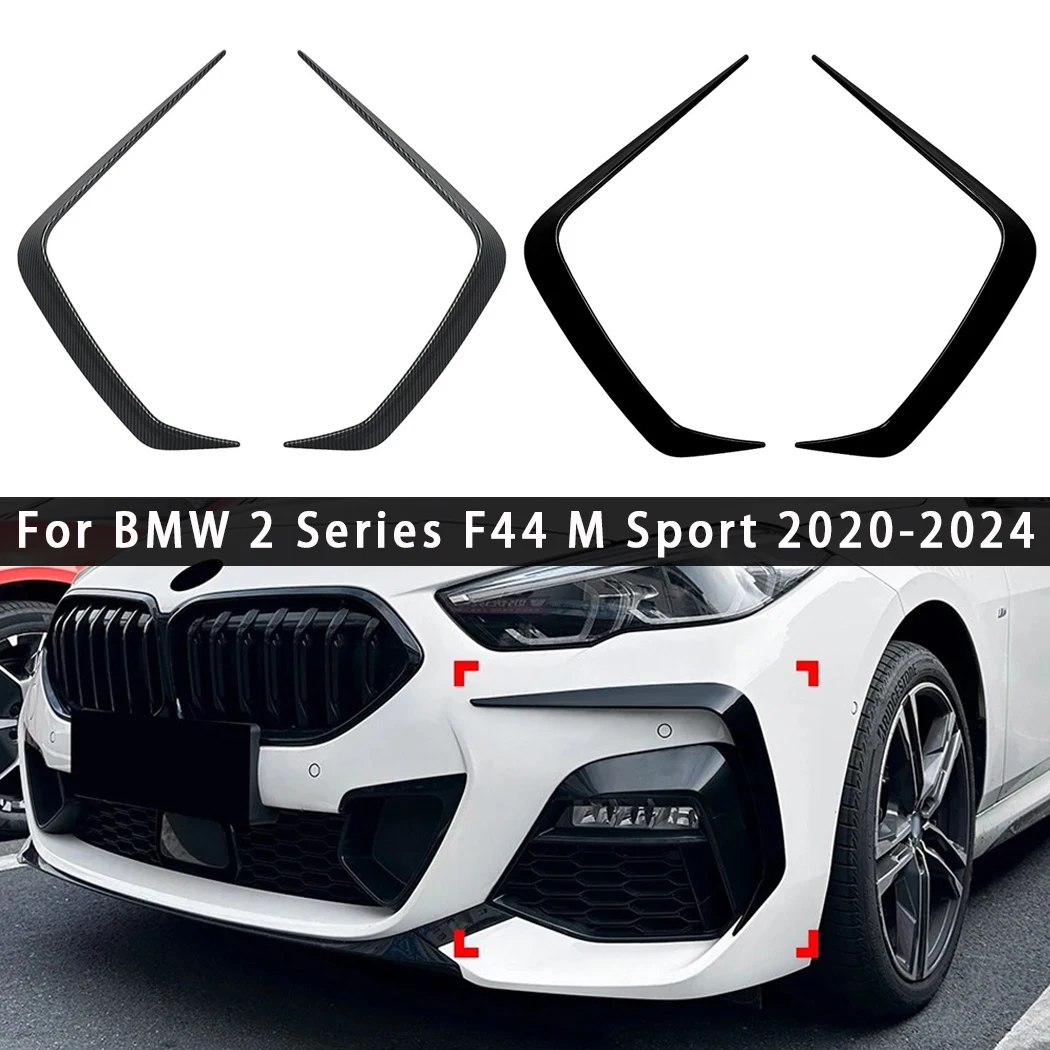 

Для BMW 2 серии F44 M Sport 2020-2024 ABS автомобильный передний воздушный нож наклейка черный автомобильный передний бампер диффузор ветровой нож аксессуары