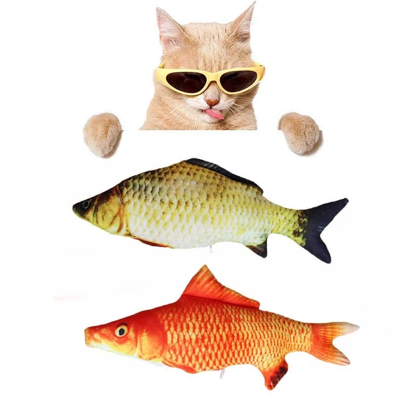 

Fish Toy Cat Catnip 3D Simulation Fish Goldfish Red Carp Kitten Toys Gift Pillowfish Interactive Cat Plush Toy Fish Pet Products