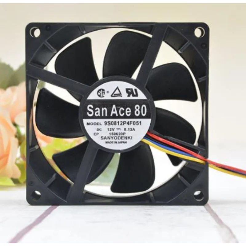 New CPU Cooler Fan for Sanyo SAN ACE 8cm 8025 12V 0.13A 9S0812P4F051 PWM Silent Chassis Cooling Fan