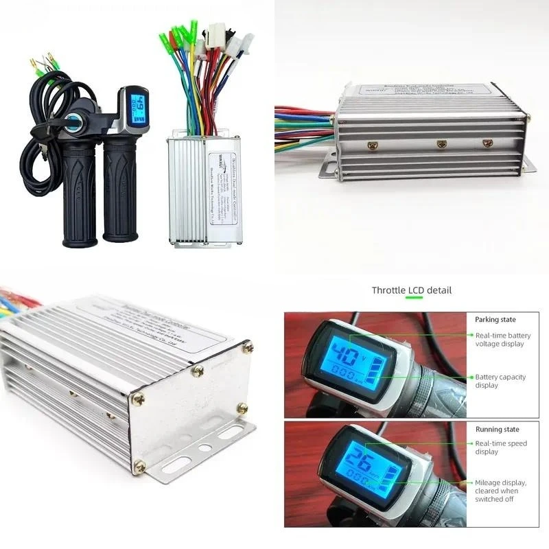 36V 48V 350W 18A Brushless Motor Driven Dual Mode Controller with LCD Speed Display Throttle Kit for Electric Scooters
