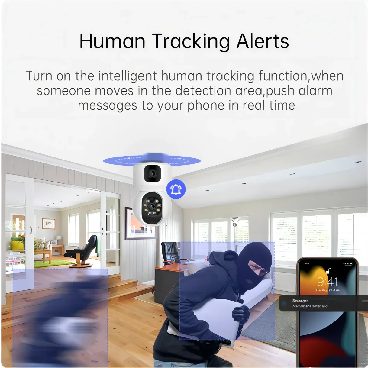 8MP WiFi Camera Dual Screen Smart Home Secuiry Cameras Baby Monitor Two-way Audio Color Night Vision 10X Zoom CCTV Surveillance