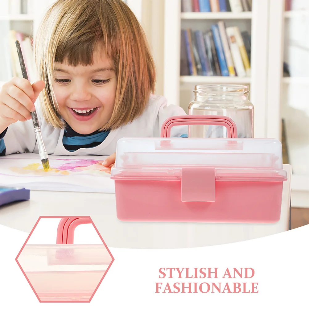 

Foldable Three Layer Storage Box Stylish Wear-Resistant Pen Organizer for Office School Home Reusable Convenient Storage