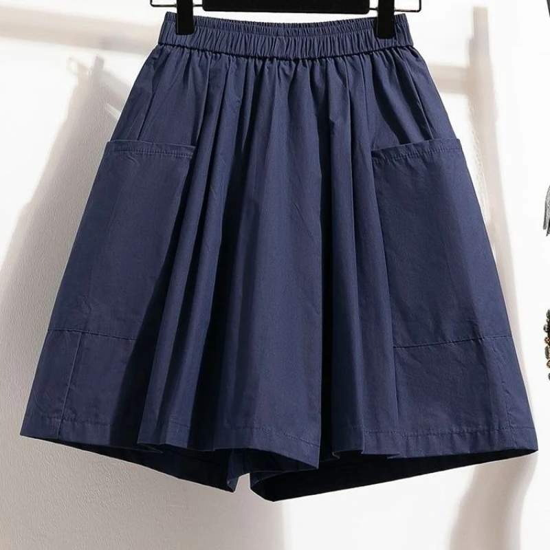 Kids Girls Navy Wide Leg Shorts 2026 New Arrival Student School Wear Clothing Summer Thin Outwear Skirt Pants Japanese Style