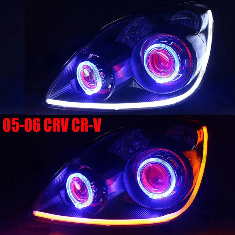 

FOR 2005-2006 HONDA CRV CR-V Left Right LED High quality A Pair Xenon Headlight assembly Lens Halo Turn Light