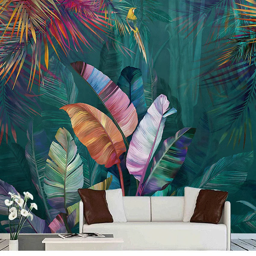 20+ Waterproof Peel n Stick Jungle Forest Banana Leaves Wallpaper for Living Room Walls Art Papers Home Decor Renovation Mural