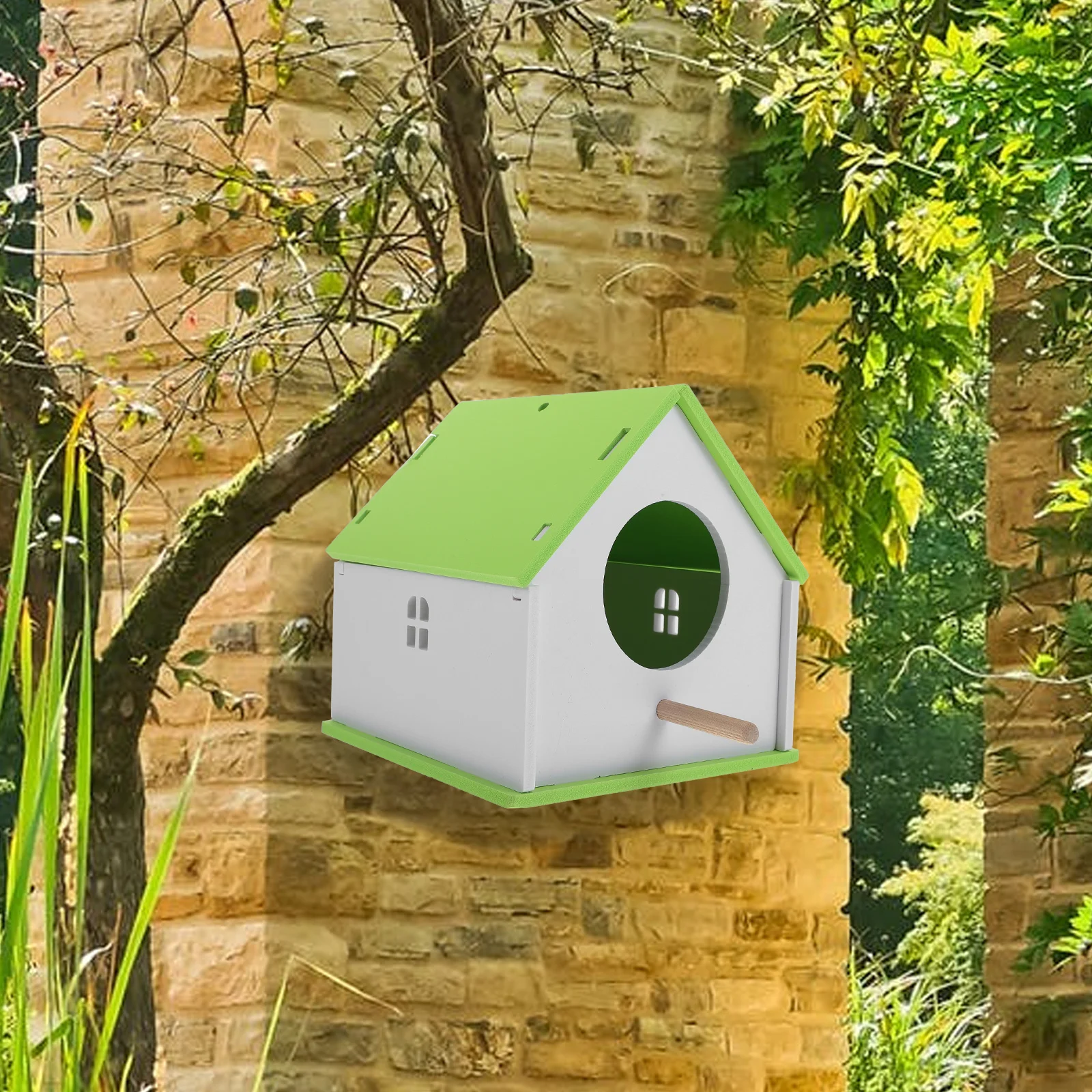 

Parrot Nest Outdoor Bird House Parakeet to Feed Cage Light Green Cozy for Birds