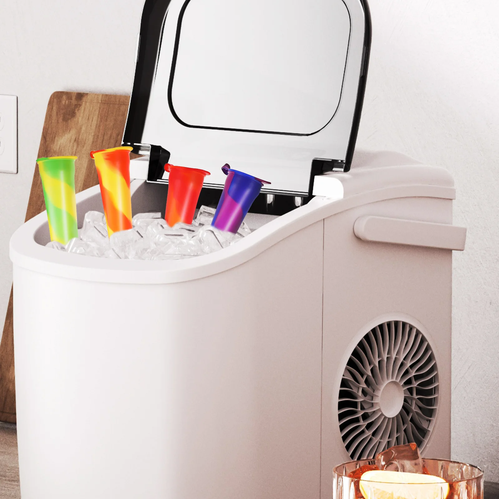 

12Pcs Ice Cream Molds Silicone Food Grade Flexible Reusable Bpa Free Easy Release Making Set for Kids Toddlers