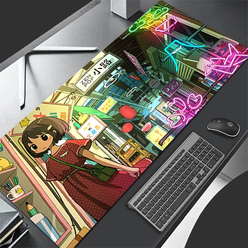 Tapis de souris dessin animé ville tapis de jeu en caoutchouc accessoires PC tapis de souris ordinateur Gamer tapis de souris tapis de bureau tapis étendu antidérapant