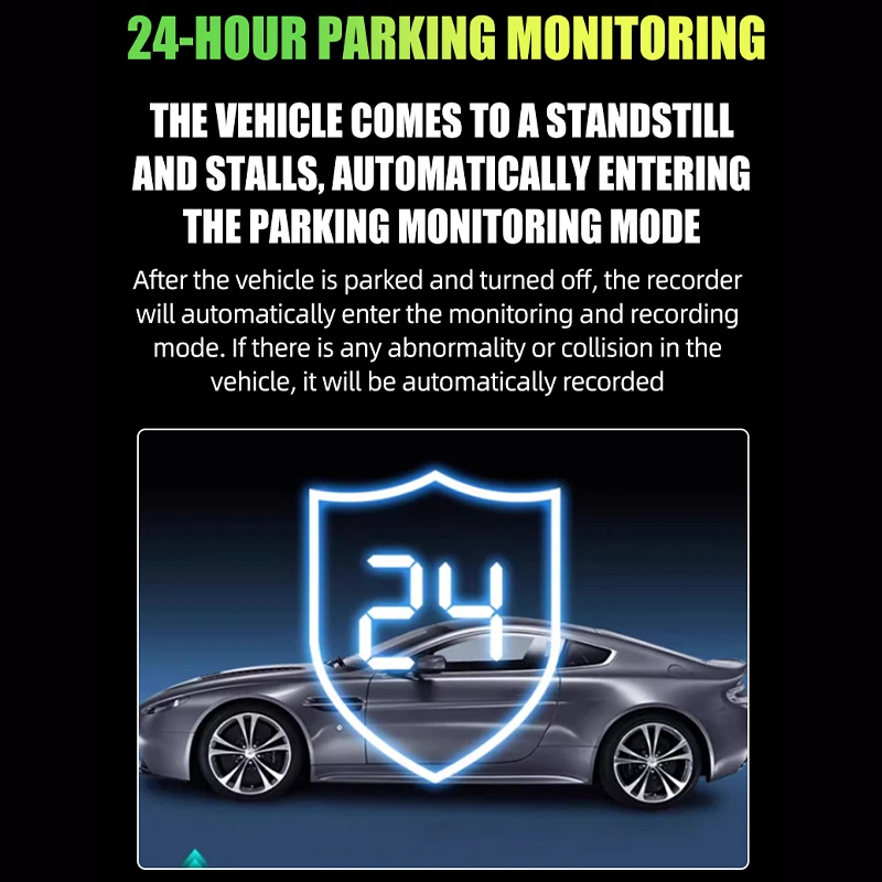 Car Driving Recorder Dashcam with Mini Screen Universal Hidden Type WiFi 170° Wide-Angle Night Vision Dash Cam
