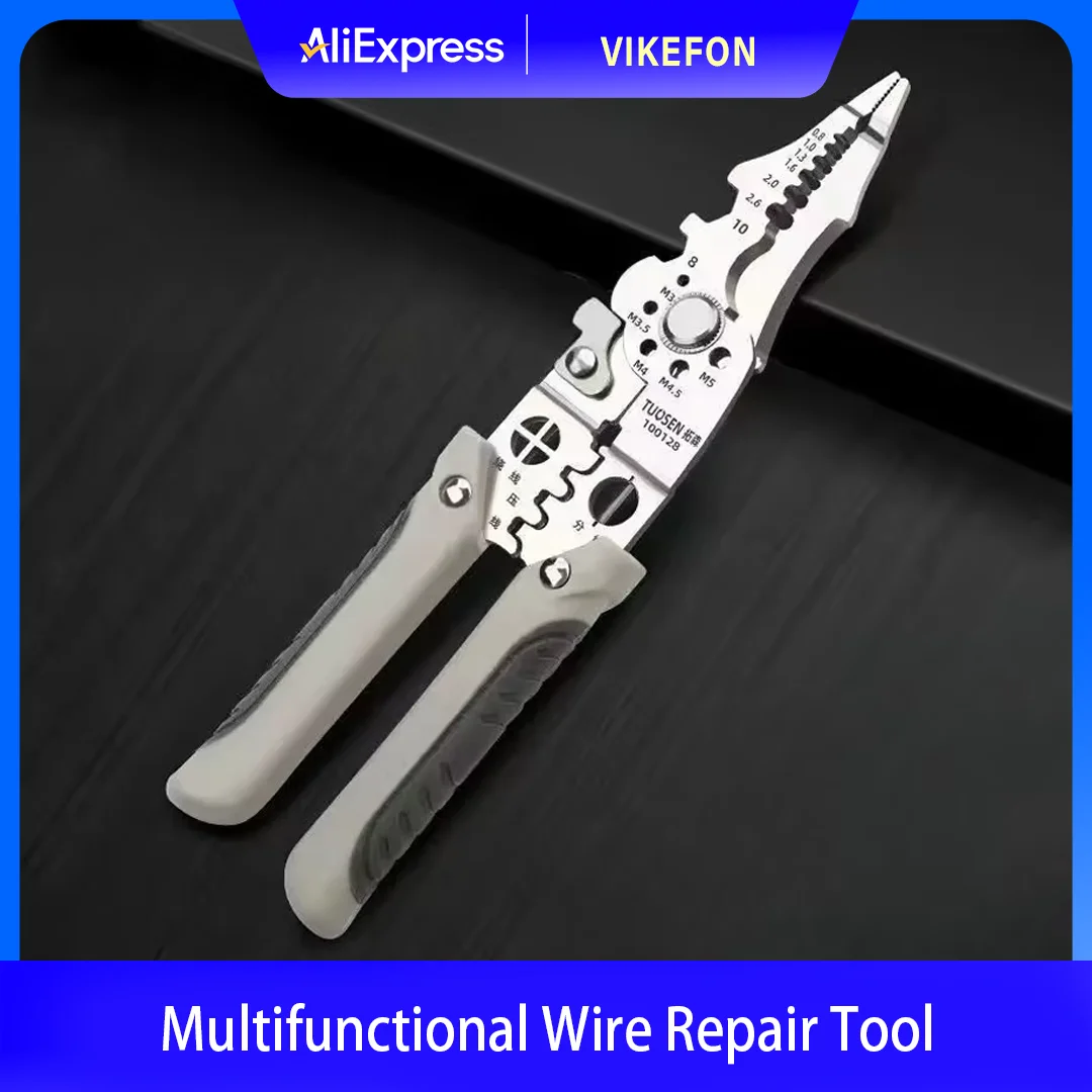 VIKEFON Multi Functional Electrician Pliers For Wire Splitting And Stripping Specialized For Electricians