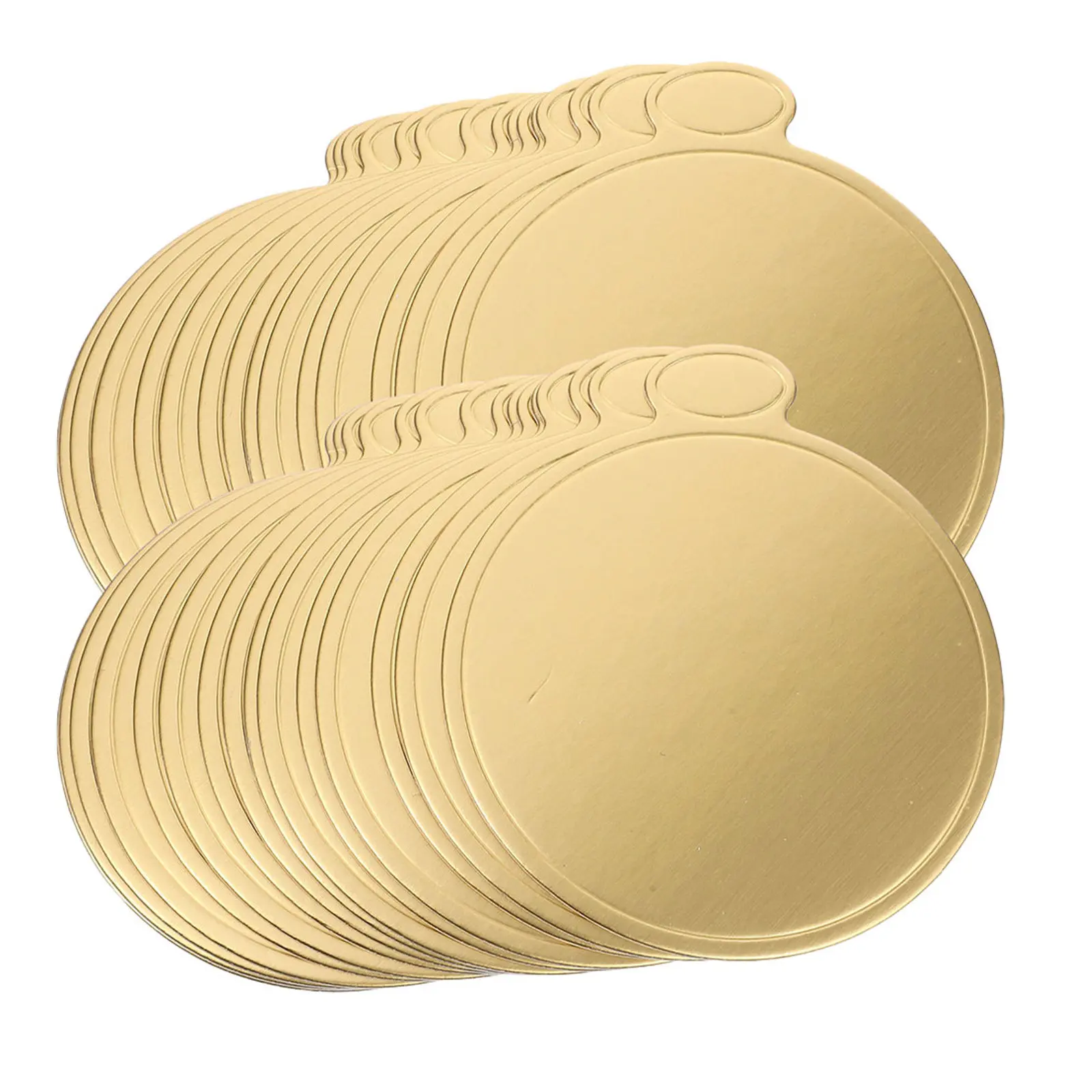 50Pcs Cake Cardboard Round Boards Mini Thickened Golden Cake Base Trays for Birthday Wedding Party Dessert Display Supplies - view 3