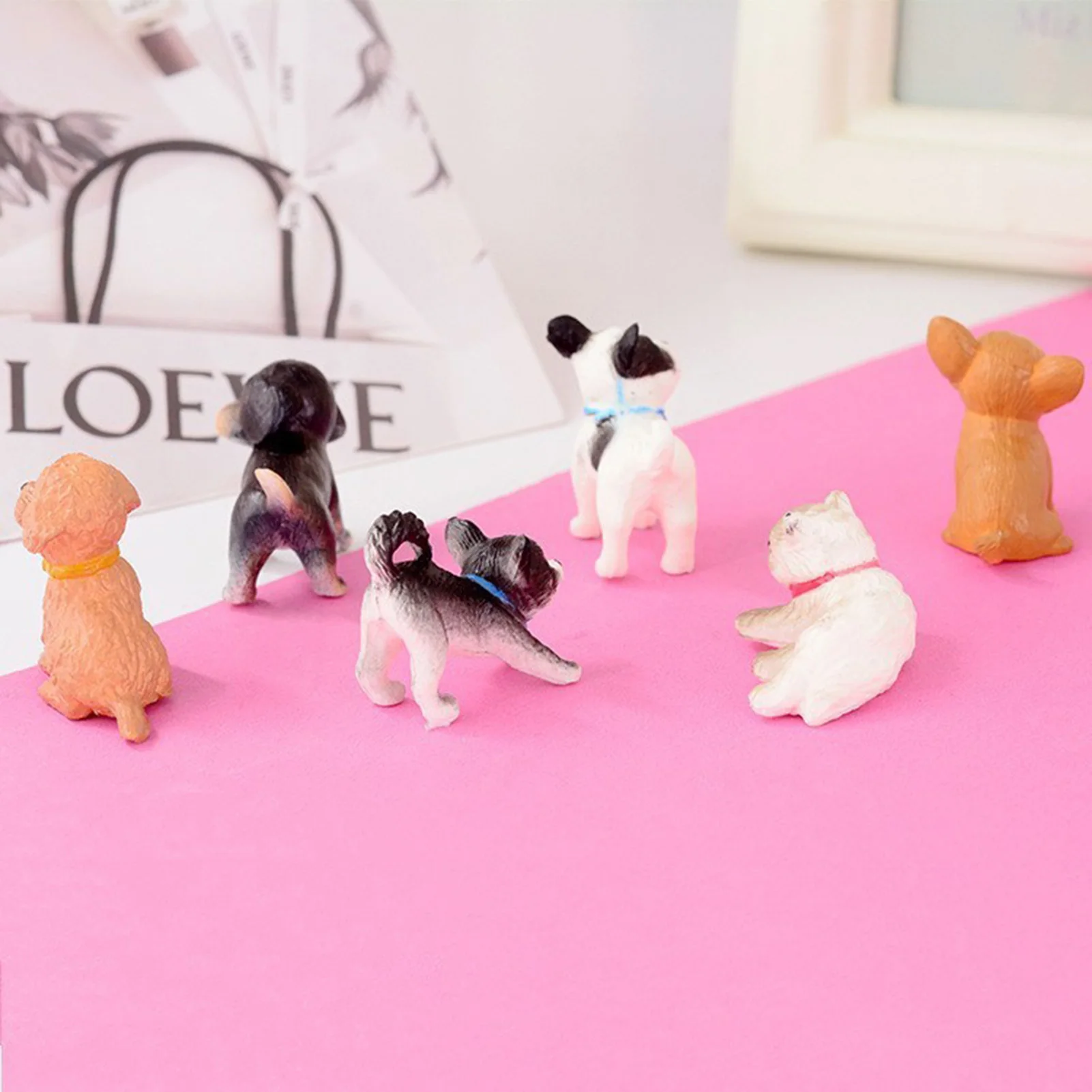 3D Cat Dog Miniature Figurines Adorable Tiny Cat Dog Decor for Home and Office Ornament