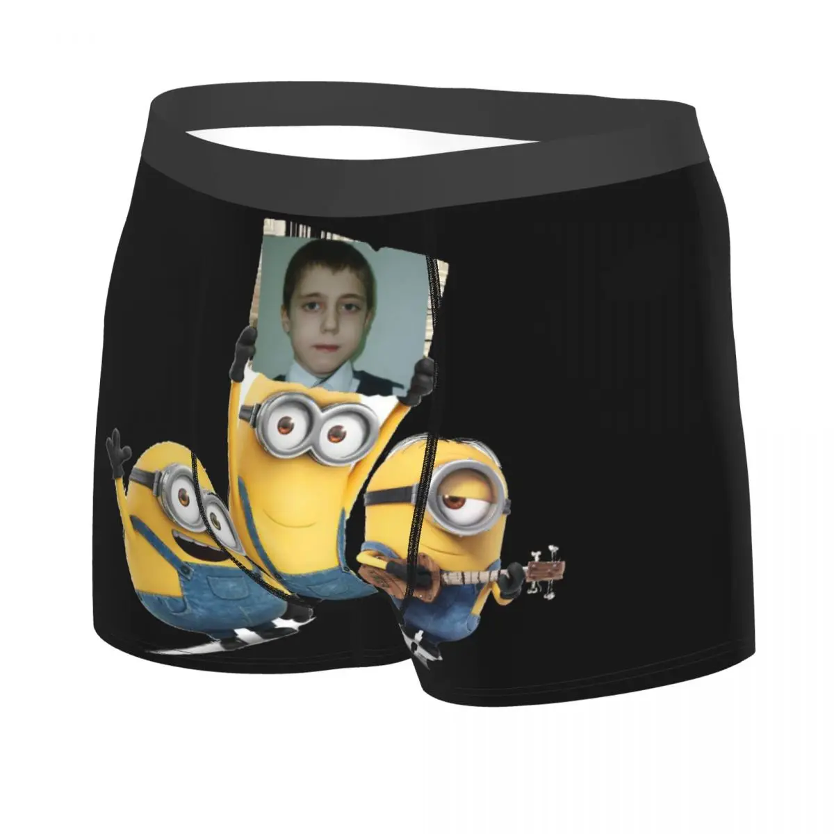 Custom M-Minions Cartoon Rock Roll Boxers Shorts Mens Briefs Underwear Cool Underpants