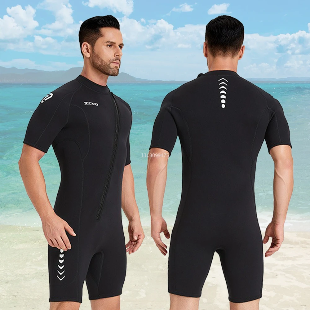 

3mm Diving Suit Women Neopreno Short Sleeve One-Piece Surf Suit Men Kitesurf Scuba Diving Suit Snorkeling Swimsuits Wetsuit