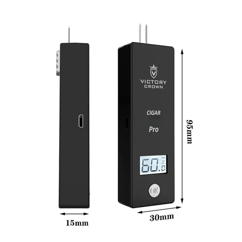 Digital Cigar Humidity Meter Portable Humidometer Electric Humidor Tester Guage Hygrometer Needle LCD Display Smoking Tobacco Ac