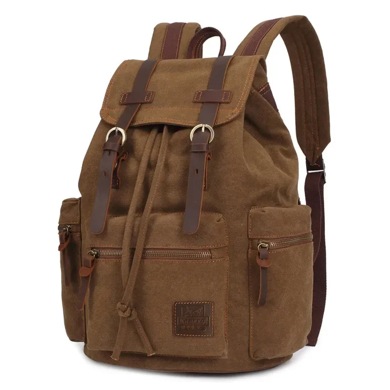 Europe and the United States canvas backpack male retro backpack laptop female college students backpack leisure fashion