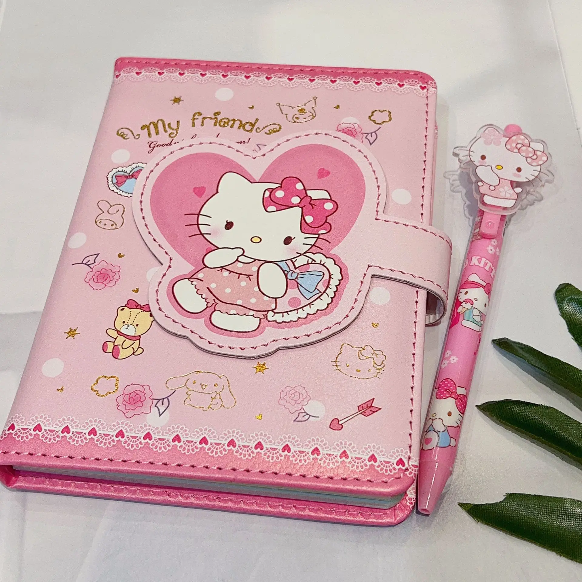 CHEN LIN Kawaii Hand Ledger Set Cute Girl Cartoon Stationery Magnetic Buckle Notebook with Gift Box Set Journal Note Book