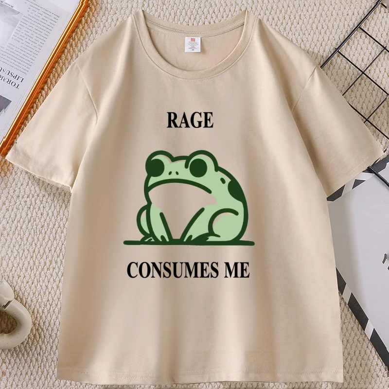 

Rage Consumes Me Frog Graphic T Shirts Funny Vintage Style Unisex T-Shirt Nature Lover Tee Casual Comfortable Short Sleeve Top