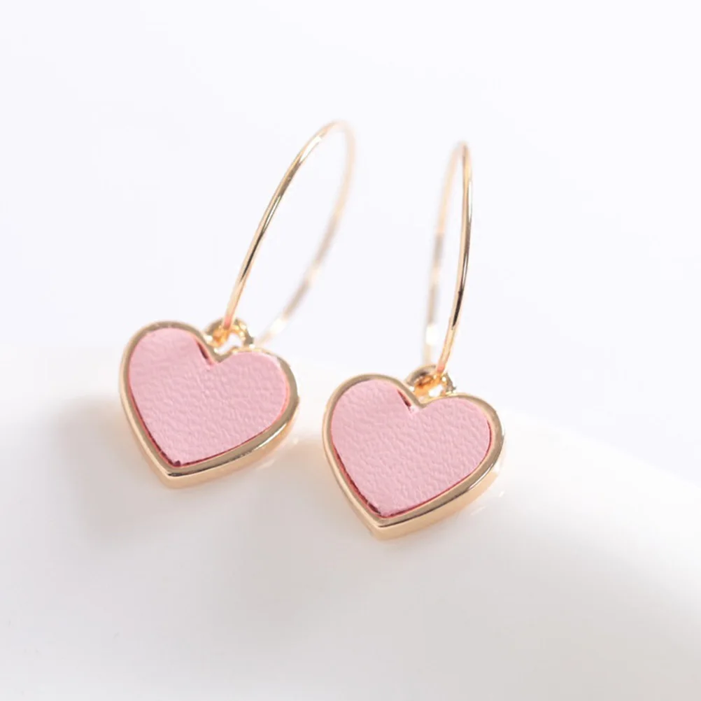 

Pair of Korean Peach Heart Circle Earrings for Women Durable No Rust Light Pendant Jewelry Birthday Gift Korean Earrings