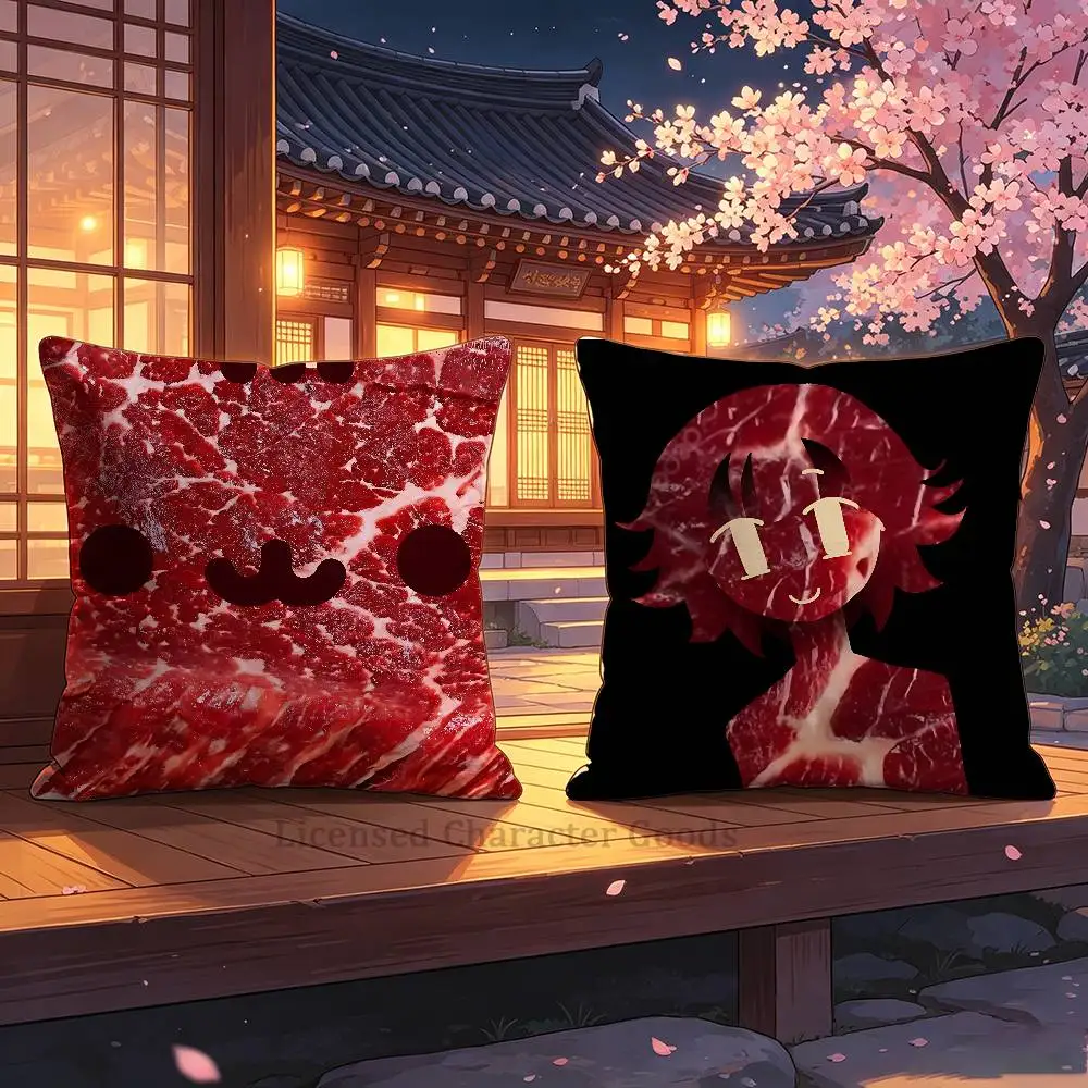 Funny Meat Design 30x30 65x65 40x40 45x45 50x50 cm Fade Resistant Throw Pillow Cover Pet Friendly Patio Sofa Decor