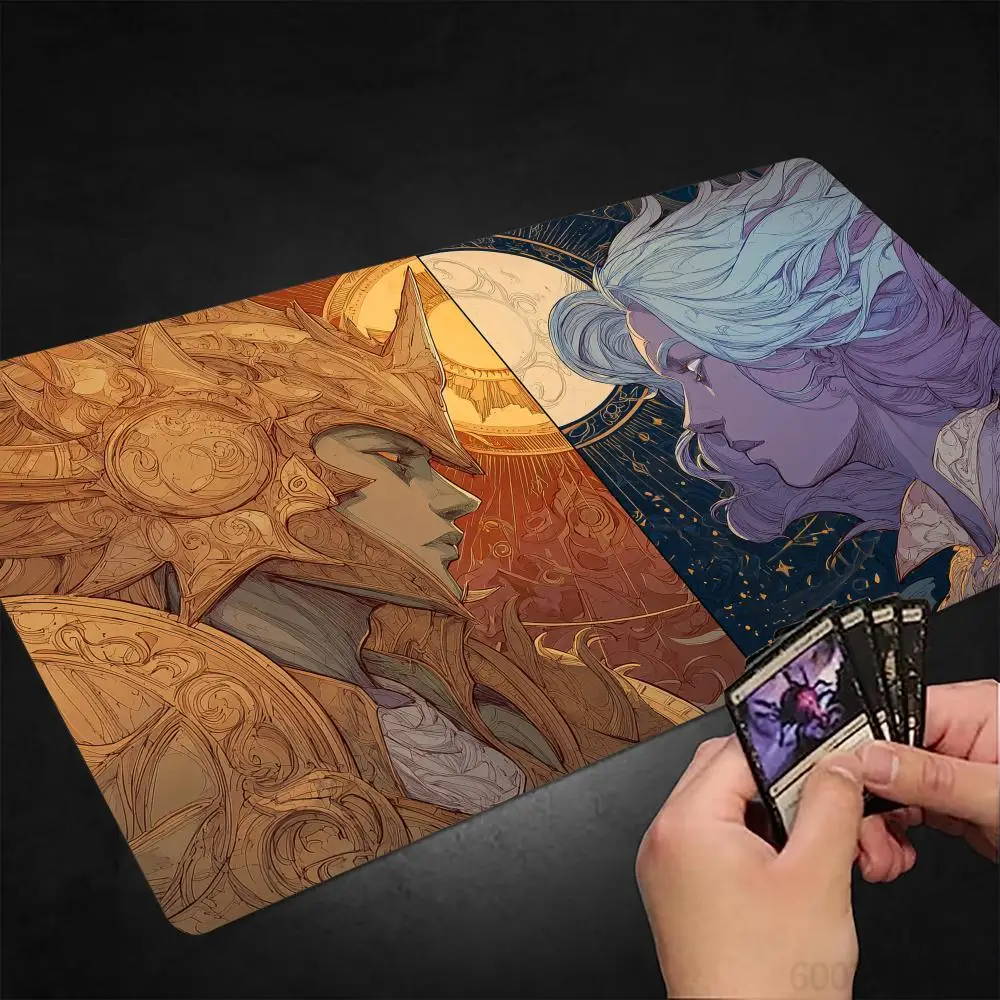 

Mysterious Sun Moon God MTG Playmat Magic Card Mat with Stitched Edge Non-Slip Durable Tabletop playmat Board Game Mat for TCG