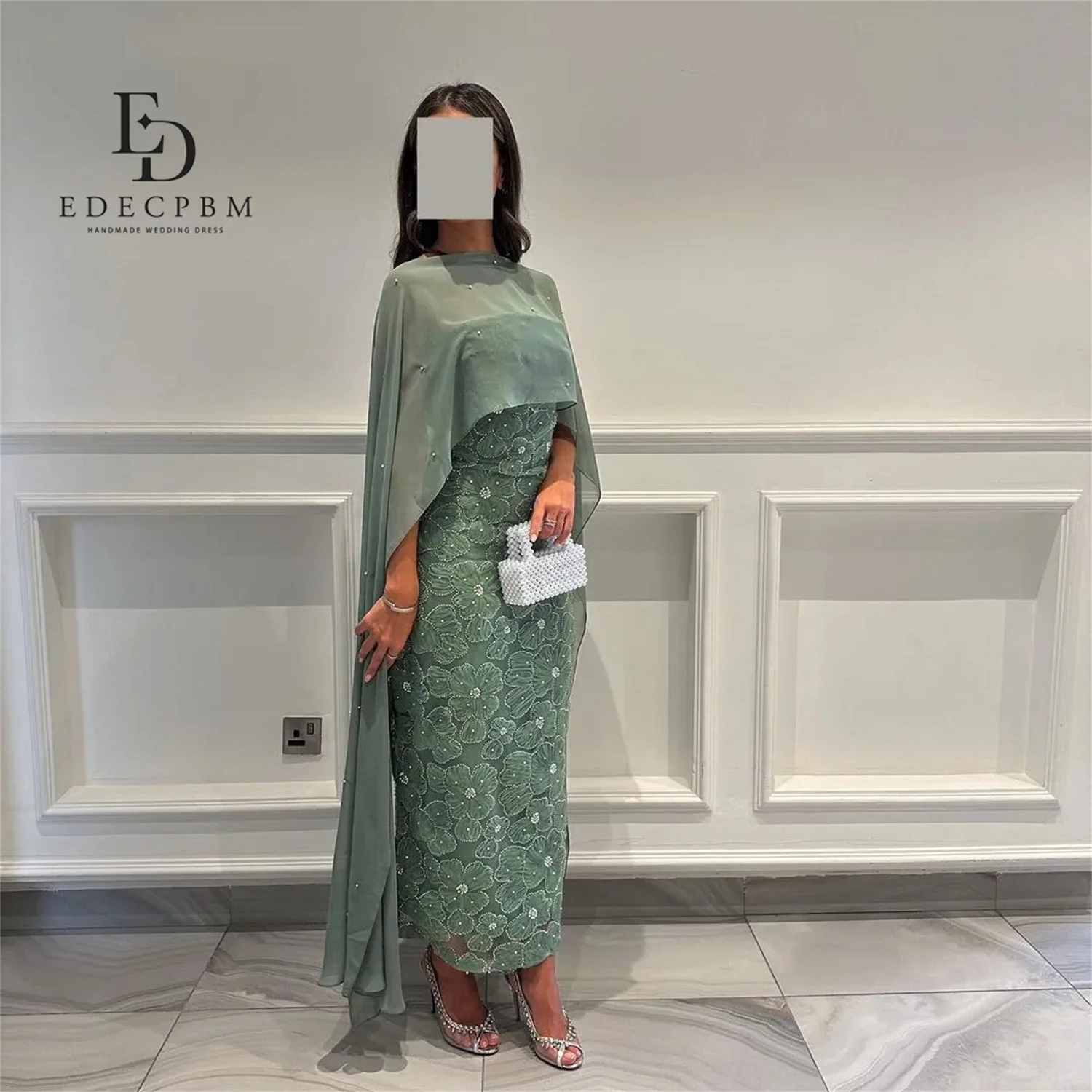 

EDECPBM Green Women Evening Dresses 2025 Luxury فساتين سهرة Beautiful Prom Dresses Store Customized 3D Flowers Vestidos De Festa